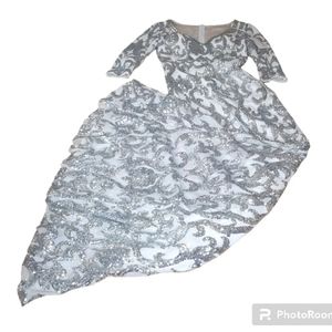 Kalinnu Formal Maxi Dress Event Prom Cocktail Party White Bling Fairy Woman XS